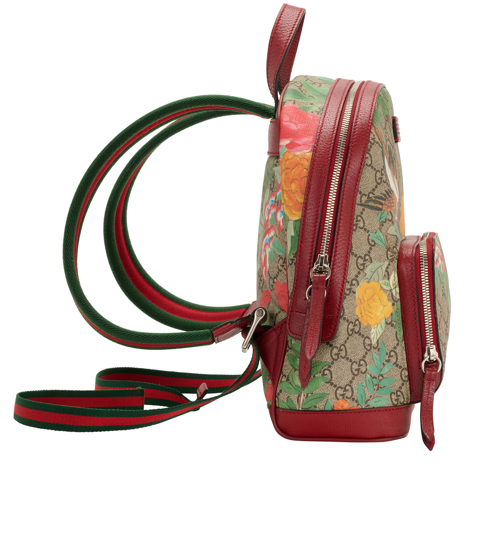 GG Tian Backpack, &pound;550, Handbags, Beige/Red, Canvas/Leather, Side view